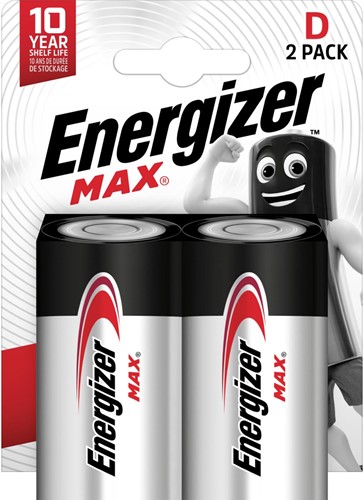 Energizer piles Max D, blister de 2 pièces