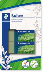 Staedtler gomme Eco, vert olive, blister de 2 pièces