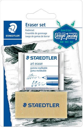 Staedtler set avec 2 gommes, sous blister
