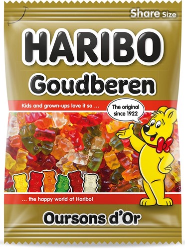 Haribo bonbons Oursons d'Or, sachet de 185 g