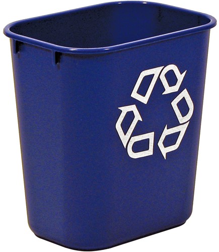 Rubbermaid recylagebak, zonder zijbakjes, 26,6 liter, blauw 1 Stuk