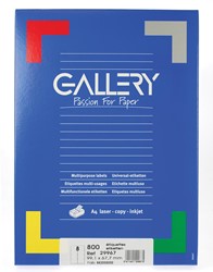 Gallery étiquettes blanches, ft 99,1 x 67,7 mm (l x h), coins arrondis, 8 par feuille