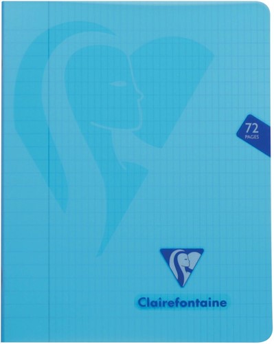 Clairefontaine cahier mimesys pour ft A5, 72 pages, couverture en PP, quadrillé 4 x 8, couleurs assorties