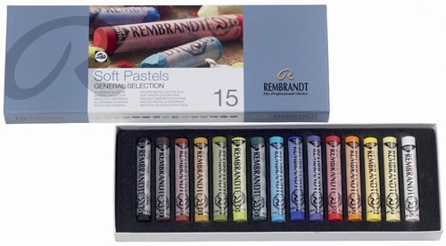 Rembrandt softpastels, doos met 15 pastels