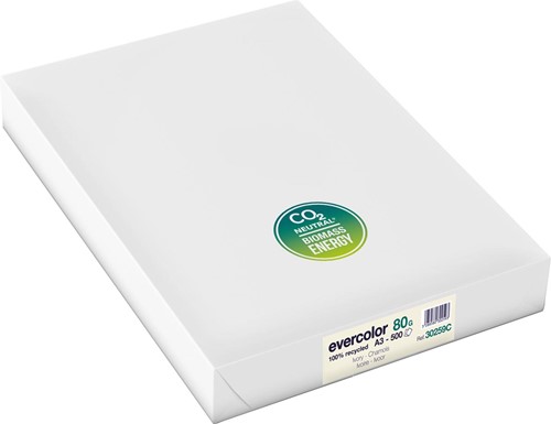 Clairefontaine Evercolor papier couleur recyclé, A3, 80g, 500 feuilles, ivoire