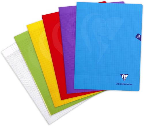Clairefontaine schrift Mimesys voor ft A4+, 48 bladzijden, kaft in PP, seyès, geassorteerde kleuren
