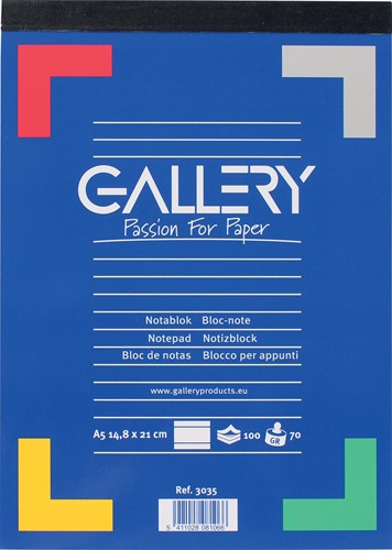 Gallery bloc de notes, ft A5, ligné