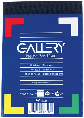 Gallery carnet de notes, ft A7, ligné, 60 g/m²