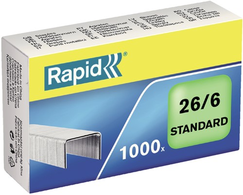 Nieten Rapid standaard 26/6 gegalv 1000st 1000 Stuk