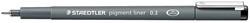 Staedtler pigment liner fineliner, pointe ronde, largeur de trait 0,3 mm, noir 1 Stuk