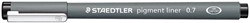 Staedtler pigment liner fineliner, pointe ronde, largeur de trait 0,7 mm, noir 1 Stuk