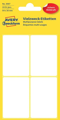 Avery Etiquettes blanches ft 54 x 35 mm (l x h), 24 pièces 1 PAK
