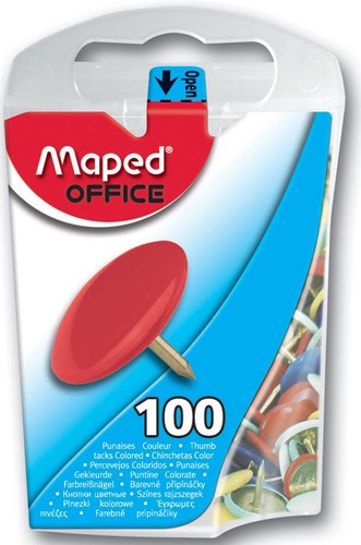 Maped punaises assortiment, boîte de 100 pièces