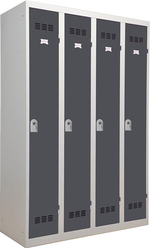 Vestiaire industrie propre, 4 portes, ft 180 x 120 cm, gris