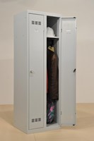 Industriële garderobekast propere industrie, 2 deuren, ft 180 x 60 cm, grijs-2