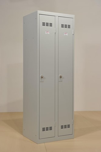 Vestiaire industrie propre, 2 portes, ft 180 x 60 cm, gris