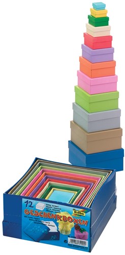 Folia geschenkdozen vierkant, ft grootste: 14,5 x 7,5 cm (l x h), ft kleinste: 3,5 x 2 cm (l x h)
