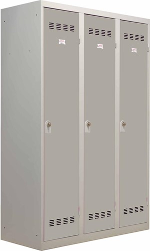 Vestiaire industrie salissante, 3 portes, ft 180 x 120 cm, gris