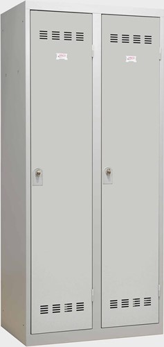 Vestiaire industrie salissante, 2 portes, ft 180 x 80 cm, gris