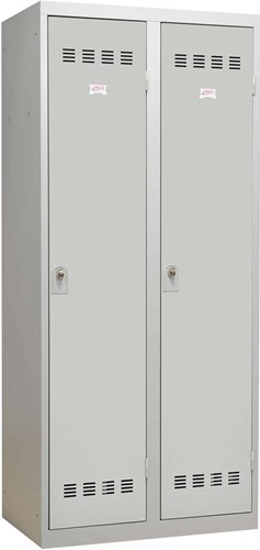 Vestiaire industrie salissante, 2 portes, ft 180 x 80 cm, gris