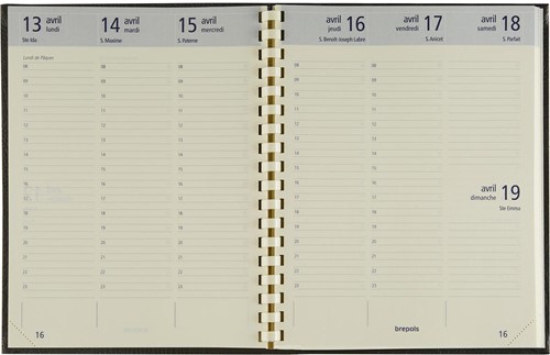 Brepols agenda Optivision Large Franstalig, Palermo, zwart, 2027-2