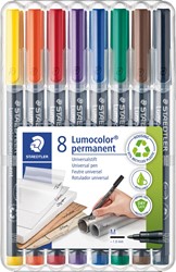 Staedtler Lumocoler 317, marqueur OHP, permanent, 1,0 mm, étui de 8 pièces en couleurs assorties 8 Stuk