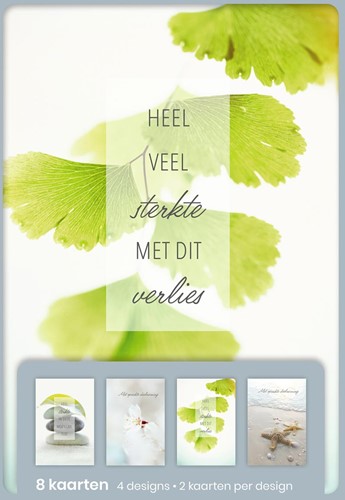 hallmark wenskaarten, heel veel sterkte met dit verlies, blister van 8 stuks