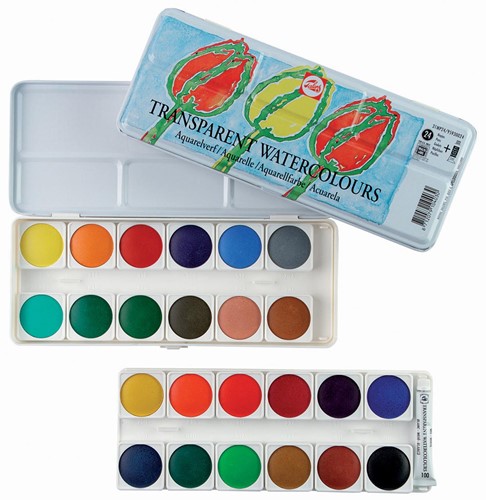 Talens aquarelle, boîte de 24 godets