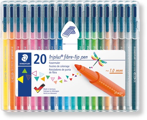 Staedtler feutre Triplus Color, étui chevalet de 20 couleurs 20 Stuk