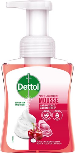 Dettol savon mains mousse, parfum rose et fleur de cerisier, recharge de 250 ml