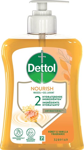 Dettol savon mains Nourish, miel et vanille, flacon de 250 ml
