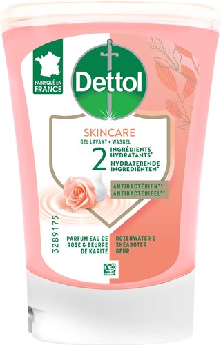 Dettol No Touch savon mains Nourish, eau de rose et beurre de karité, recharge de 250 ml