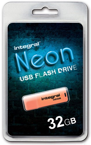 Integral Neon USB 2.0 stick, 32 GB, oranje 1 Stuk