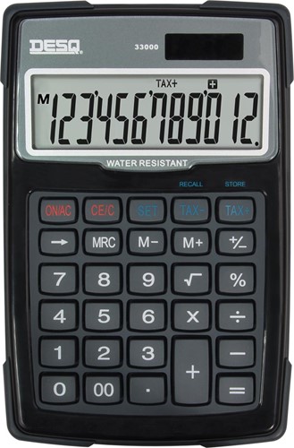 Desq calculatrice de bureau 33000, imperméable à l'eau et résistante à la poussière, noir