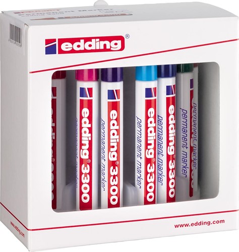 Edding marqueur permanent e-3300 boîte de 10 pièces en couleurs assorties
