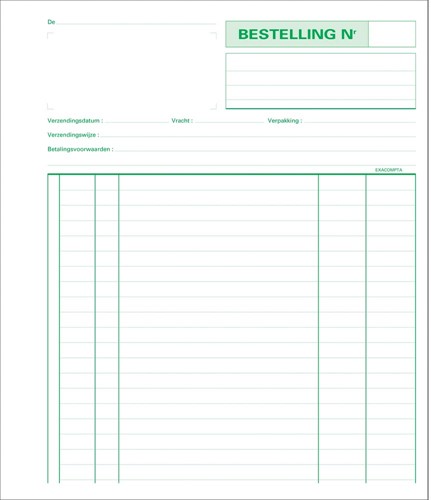 Exacompta commandes, ft 21 x 18 cm, néerlandais