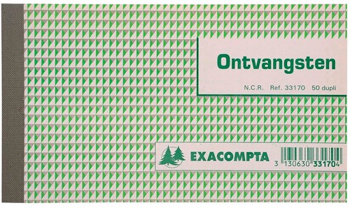 Exacompta ontvangsten, ft 10,5 x 18 cm, Nederlandstalig, dupli (50 x 2 vel)