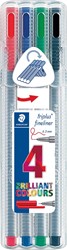 Staedtler Fineliner Triplus couleurs assorties, étui chevalet de 4 pièces 4 Stuk