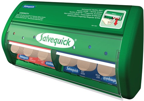 Salvequick distributeur de pansement adhésif, 45 pansement plastique et 40 pansement élastique inclus