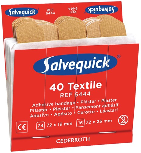 Salvequick navulling voor pleisterautomaat, elastische pleisters, pak van 6 navullingen