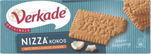 Verkade Nizza biscuits noix de coco, paquet de 240 gram