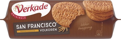 Verkade San Francisco biscuits blé complet, paquet de 250 gram