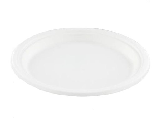Conpax assiette, 23 cm, bagasse, blanc, paquet de 50 pièces