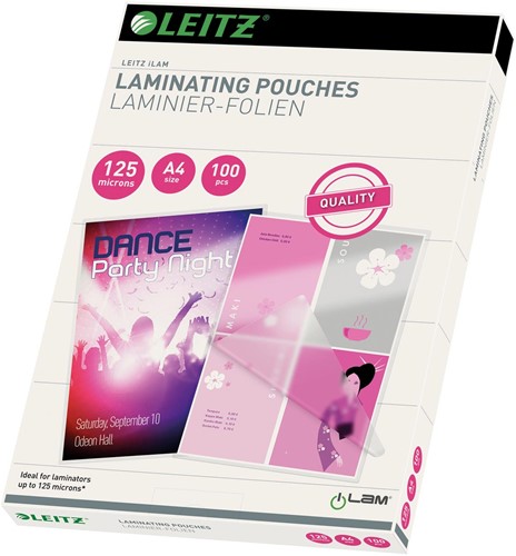 Leitz Ilam pochette à plastifier ft A4, 250 microns (2 x 125 microns), paquet de 100 pièces 100 Stuk