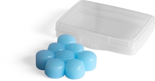 Stopz oordoppen Silicone Aqua, waterbestendig, blauw, blister van 8 stuks