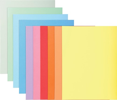 Exacompta Chemise de classement Super 180, pour ft A4, paquet de 10 pièces, 10 couleurs assorties