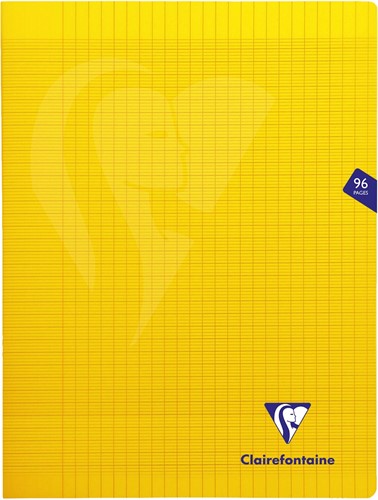 Clairefontaine schrift Mimesys voor ft A4+, 96 bladzijden, kaft in PP, seyès, geel