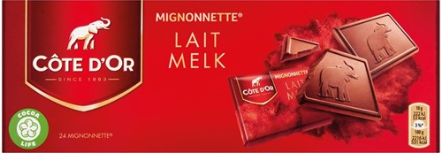 Côte d'Or Mignonnettes chocolade, melk, 10 g, doos van 24 stuks, apart verpakt 24 Stuk