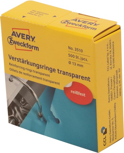 Avery Oeillets de renforcement, transparent 1 PAK