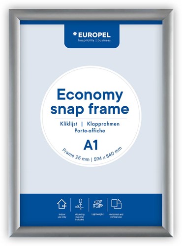 Europel clicklijst Economy, lijst 25 mm, ft A1, zilver